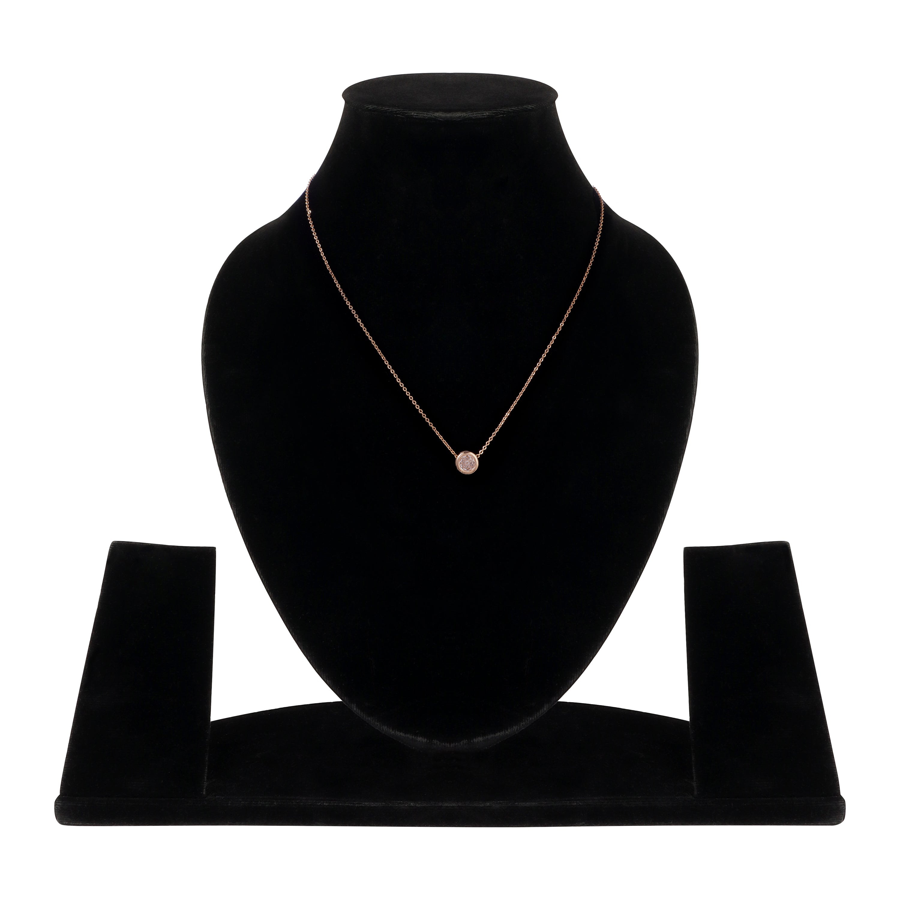 American Diamond Rose Gold Plated Pendant Necklace Set for Girls and Women