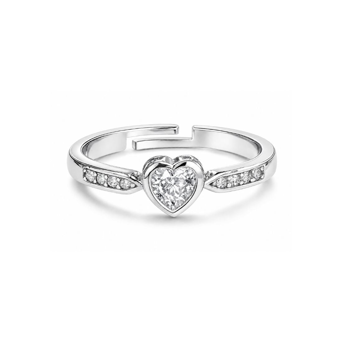 Silver Heart Finger Ring