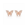 Rose Gold Butterfly Stud Earrings for Women