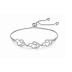 Silver Heart Link Adjustable Bracelet