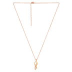 Rose Gold Plated Twist Pendant Necklace and Earrings Set for Women & Girls