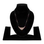 Rose Gold Plated AD Black Beads Mangalsutra