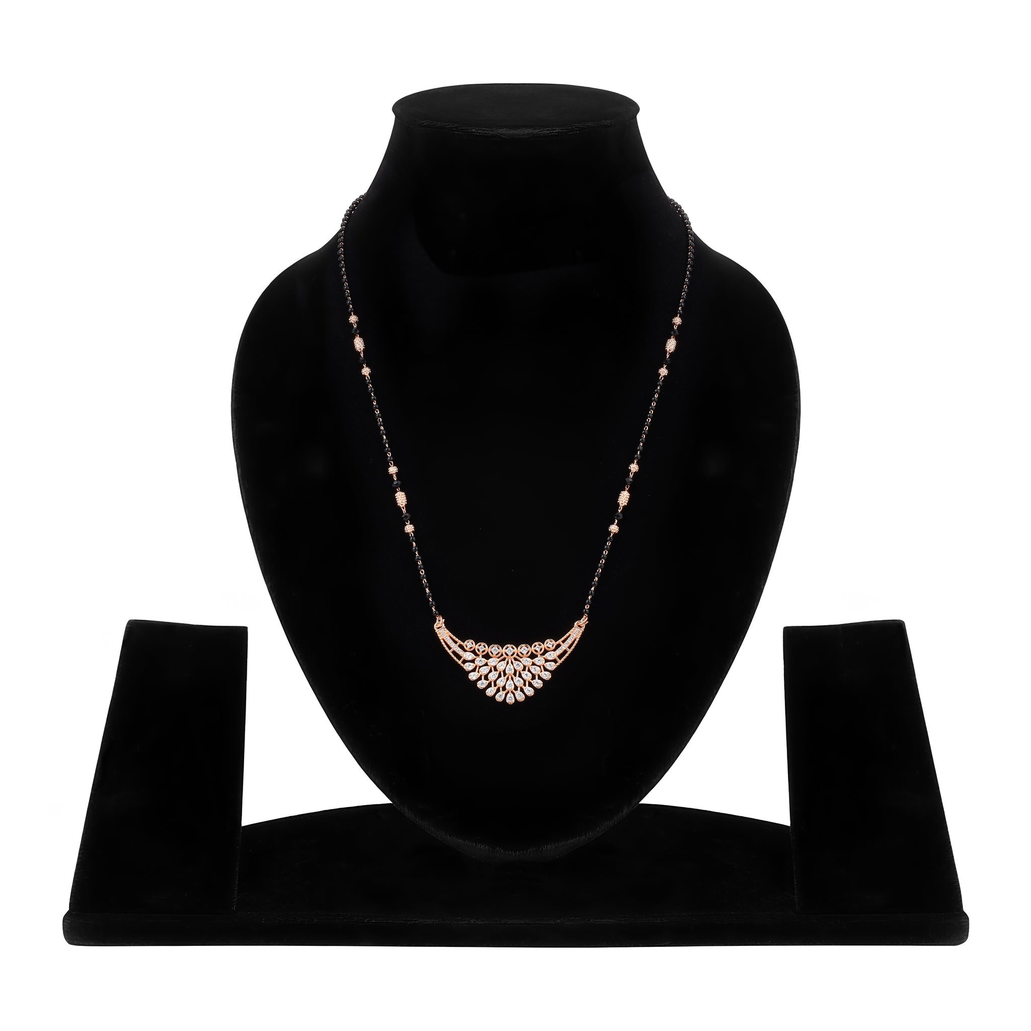 Nilu's Collection Rose Gold Plated Mangalsutra With American Diamond For Women |Traditional & Modern Look | Office Wear | Gift For Wife