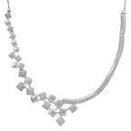 Silver-Plated cubic necklace Set with Earrings| with American diamond | for women & girl