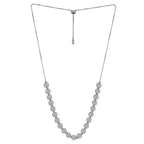 Silver Plated American Diamond Stone Studded | Anti Tarnish Jewellery Set for Women and Girls | Matching Earrings | Perfect for Weddings and Special Occasions