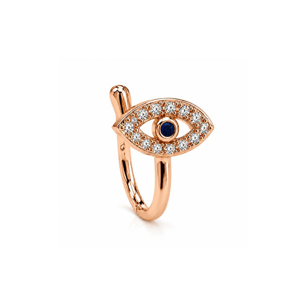 Rose Gold Non-Piercing Evil Eye Nose Pin