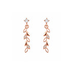 Rose Gold Leaf Drop Earrings