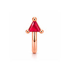 Rose Gold Plated Red Triangle Crystal Non-Piercing Nose Pin