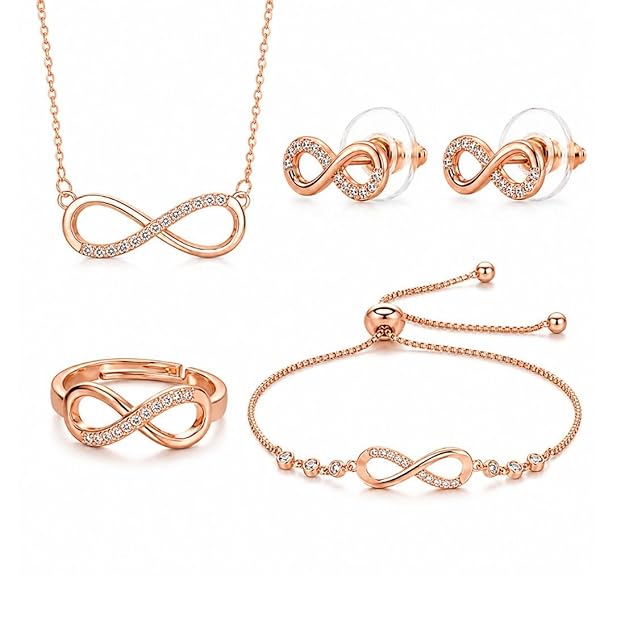 Rose Gold Infinity Jewellery set