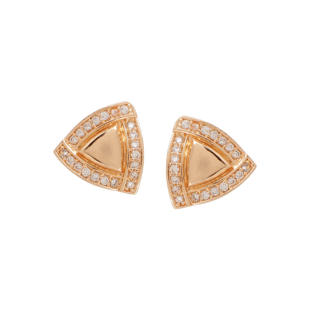 Rose Gold Plated Pendant & Stud Earrings for Women