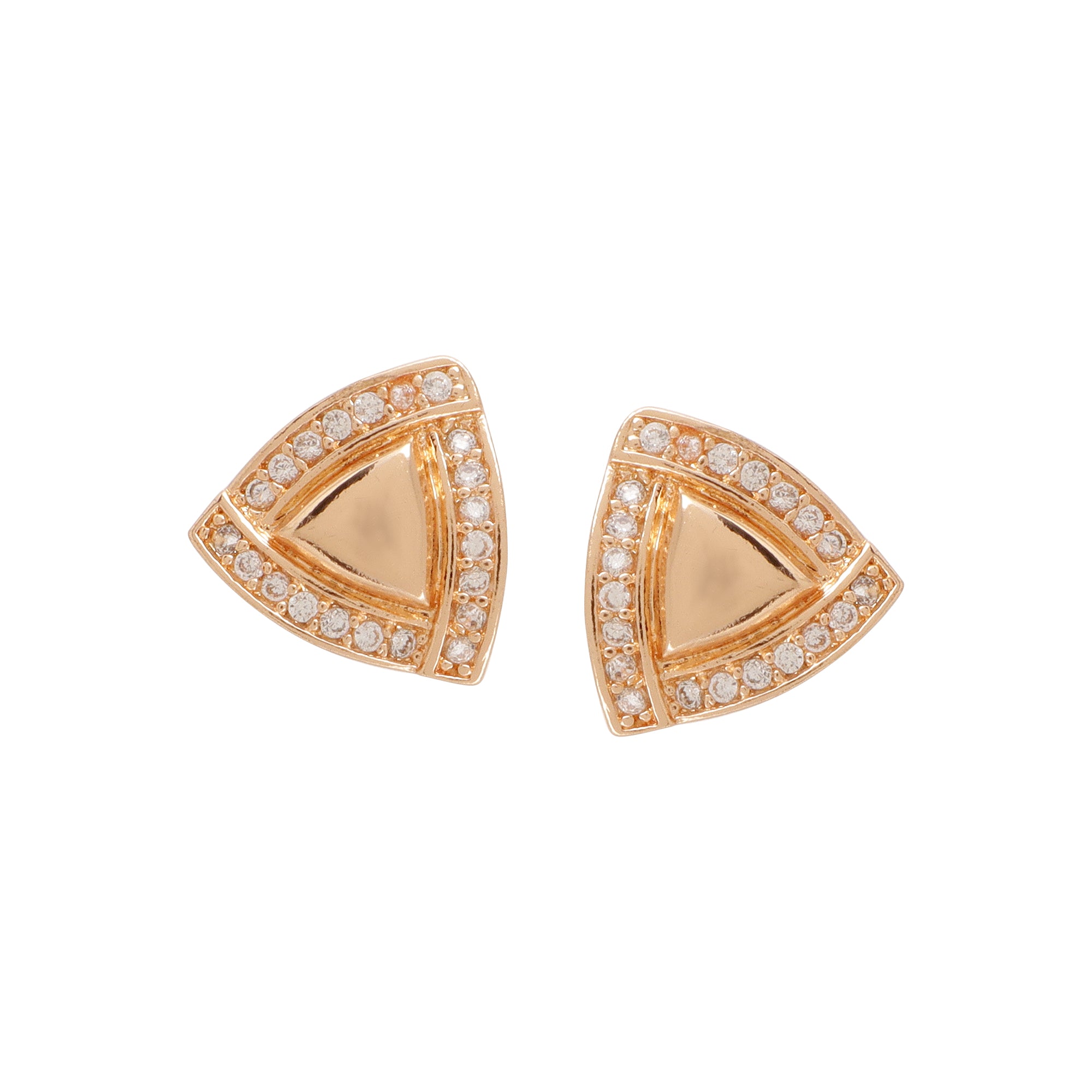 nilu's collection Rose Gold-Plated Geometric Pendant & Stud Earrings Set for Women | gift for her | gift for women & girl