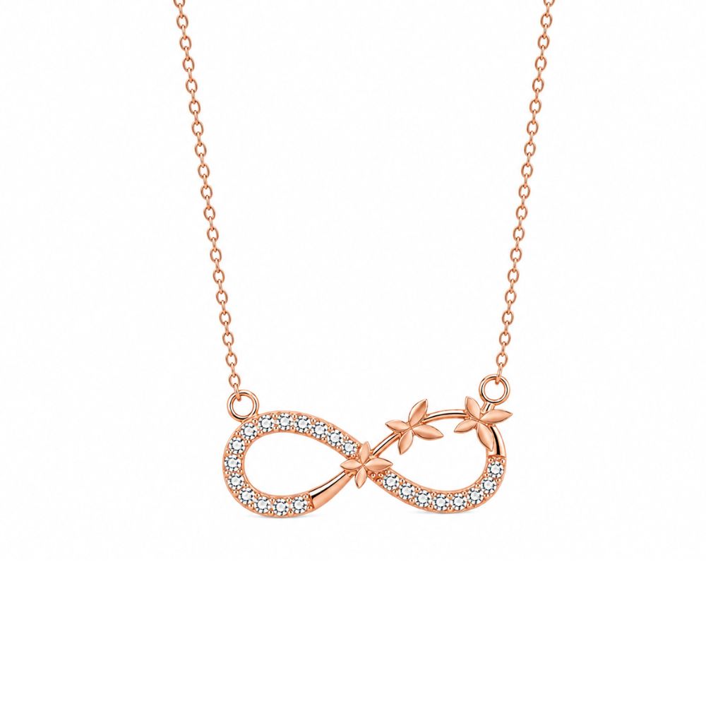 Rose Gold Infinity Butterfly Pendant For Women