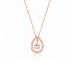 Rose Gold Plated White Cubic Zirconia Studded Pendant for Women