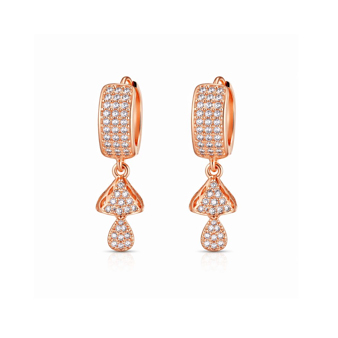 Rose Gold Hoop Drop Earrings for Women