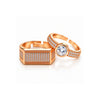 Rose Gold Solitaire Couple Rings for Men & Women