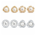 Rose Gold And Silver Plated Earrings Set