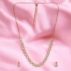 Rose Gold Plated AD Stone Necklace And Pair Of Earrings Jewelry Set for Women | Special Occasions, Wedding, Engagement, Dating | Anti Tarnish | Gift for Her