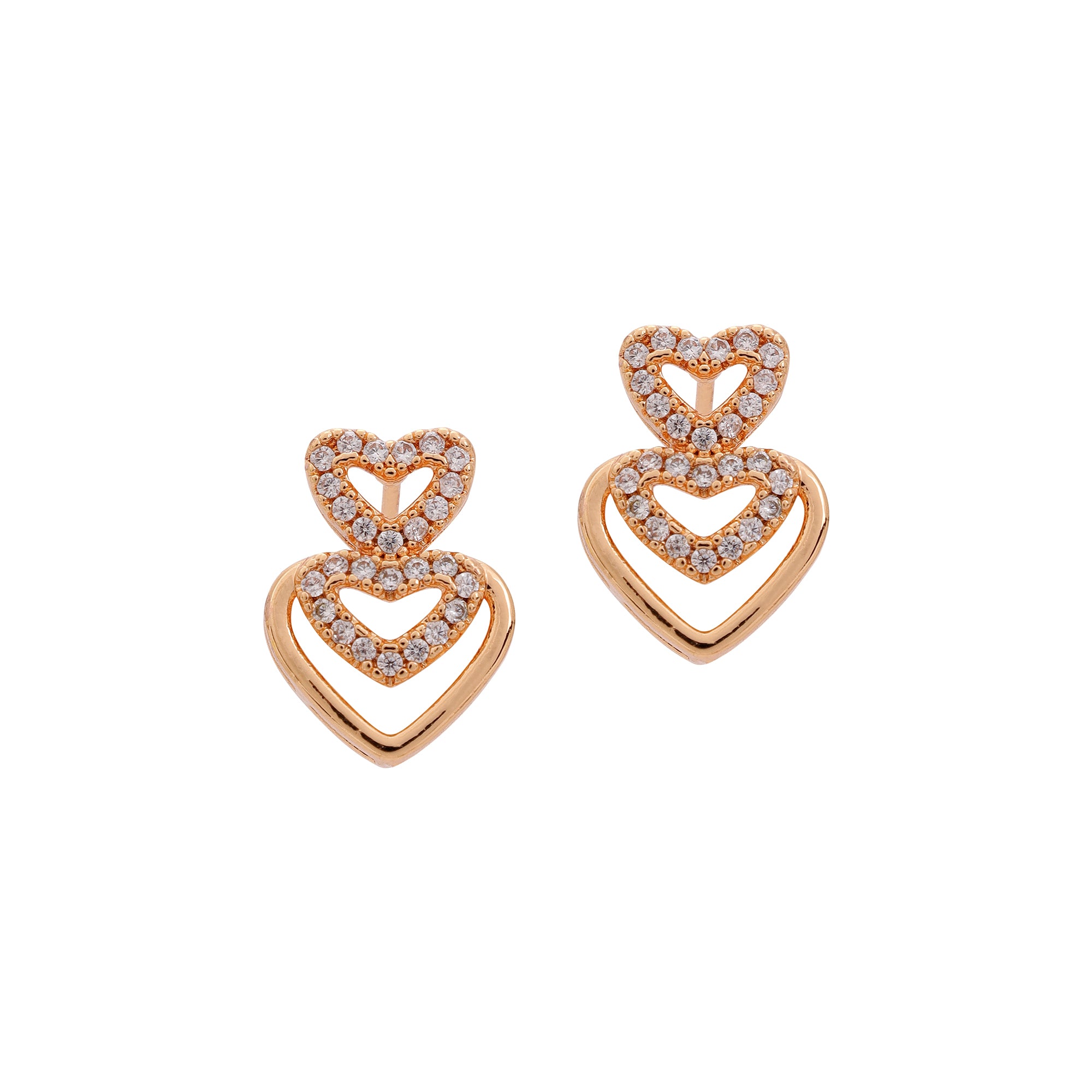 Rose Gold Plated AD Stone Necklace And Pair Of Earrings for Women | Special Occasions, Wedding, Engagement, Dating | Anti Tarnish | Gift for Her | Long Lasting Shine