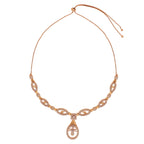 Nilu's Collection Rose Gold Plated Necklace Set with American Diamond for Women and Girls | Lightweight & Adjustable Design | Anti-Tarnish | Anti-Allergy