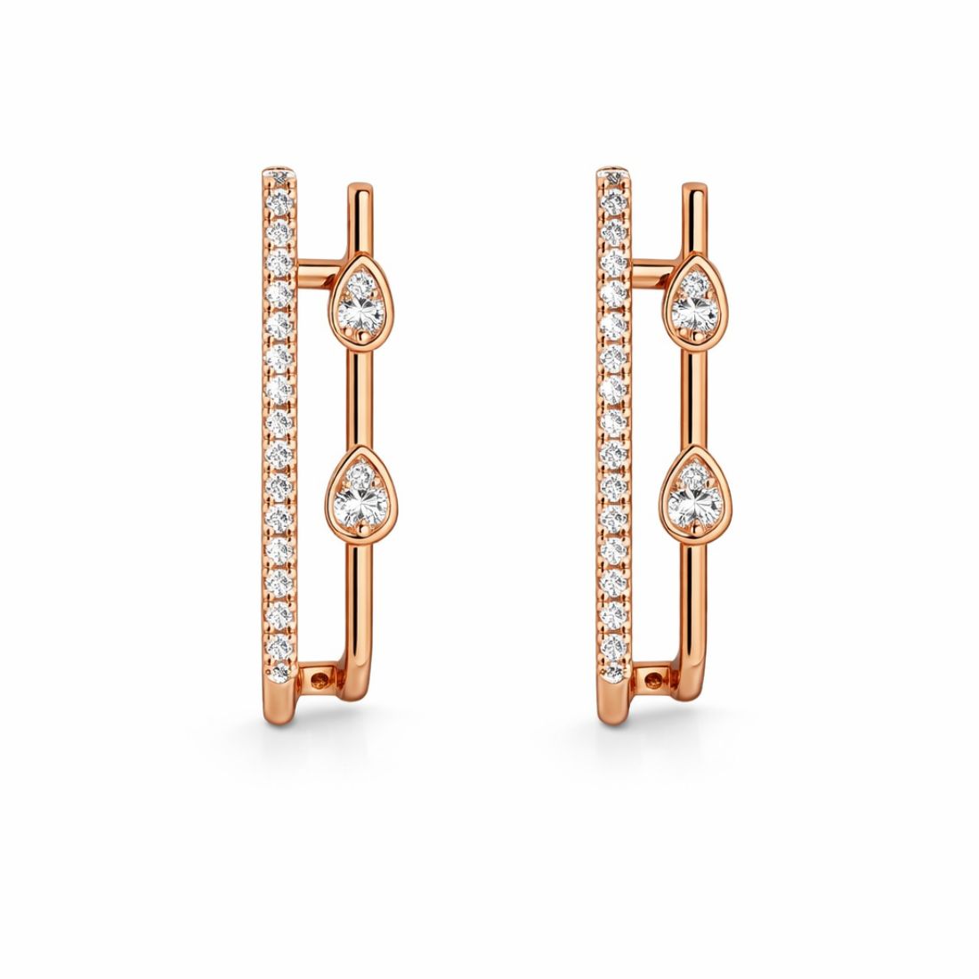 Nilu's Collection Rose Gold Plated Hoop Earrings For Women And Girls