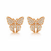 Rose Gold Butterfly Stud Earrings
