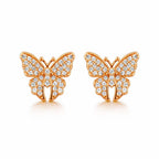 Rose Gold Butterfly Stud Earrings