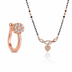 Rose Gold Mangalsutra With Nose Pin