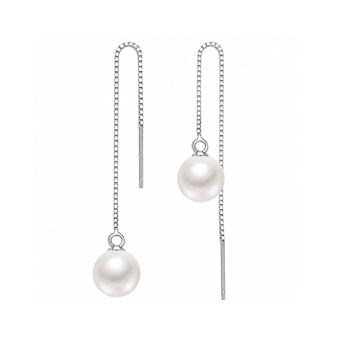 Pearl Tassel Long Drop Earrings