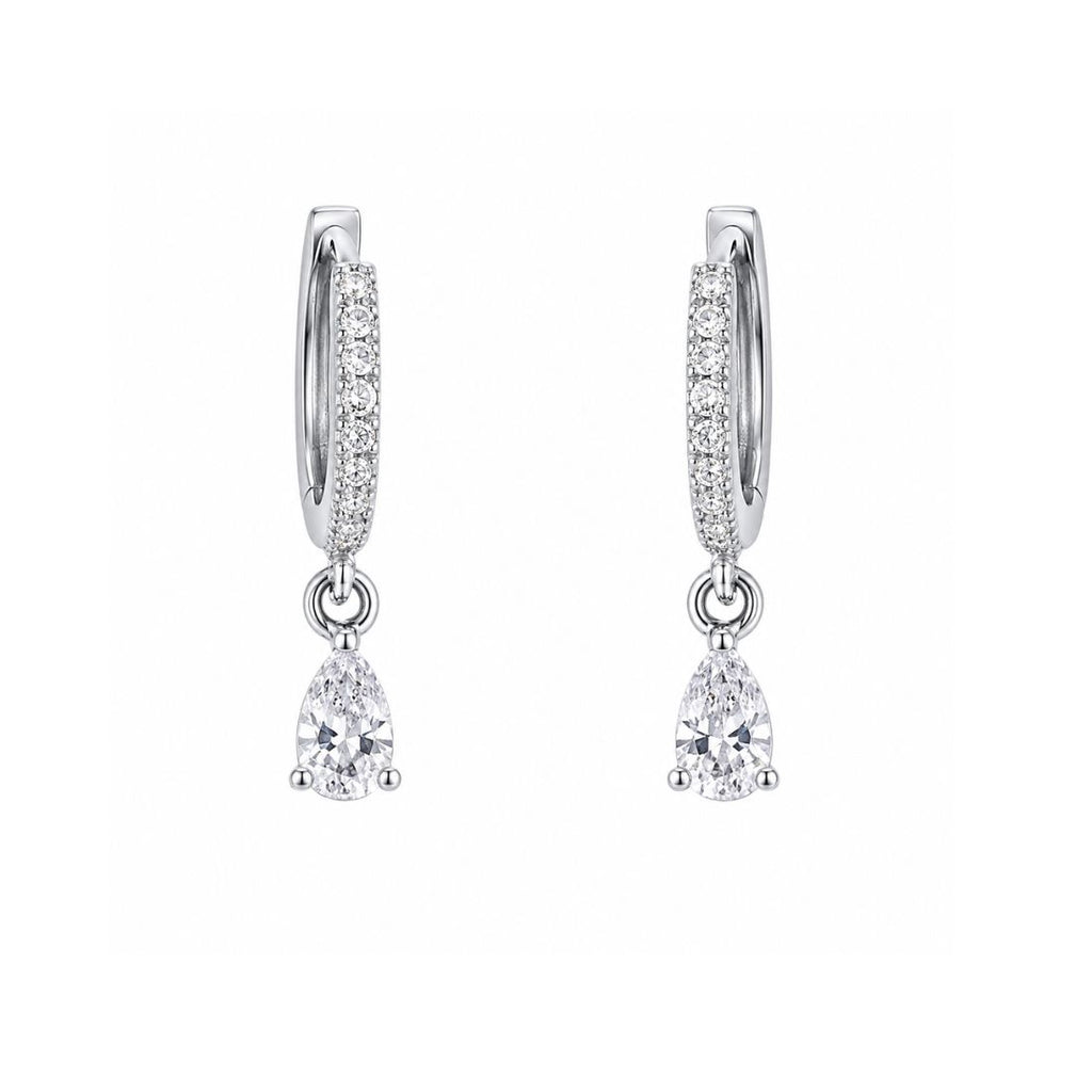 Silver Plated Hoop Drop Earrings
