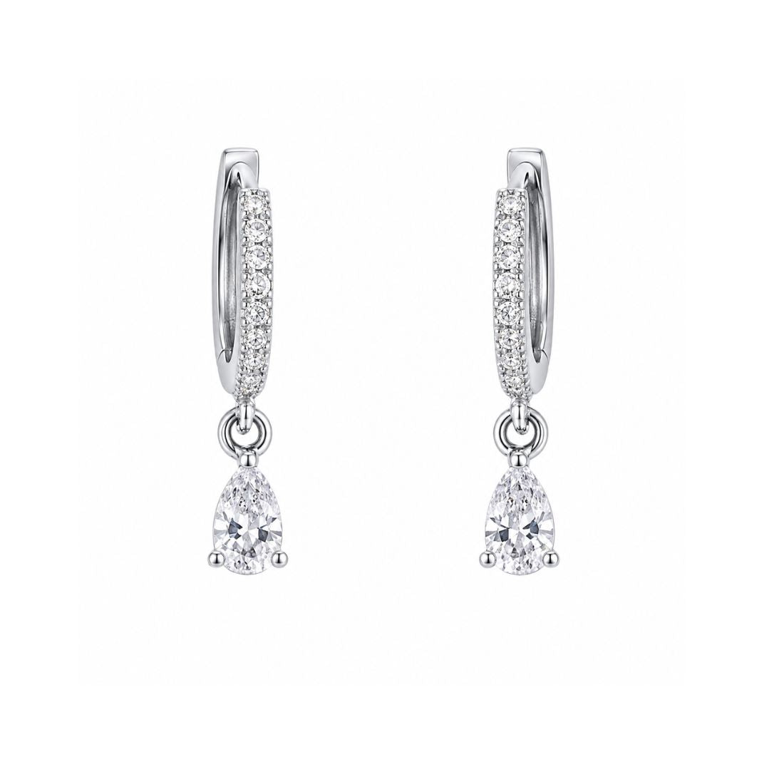 Silver Plated Hoop Drop Earrings
