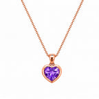 Rose Gold Purple Stone Pendent