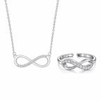 Nilu's Collection Silver Plated Pendant With Finger Ring For Women And Girls