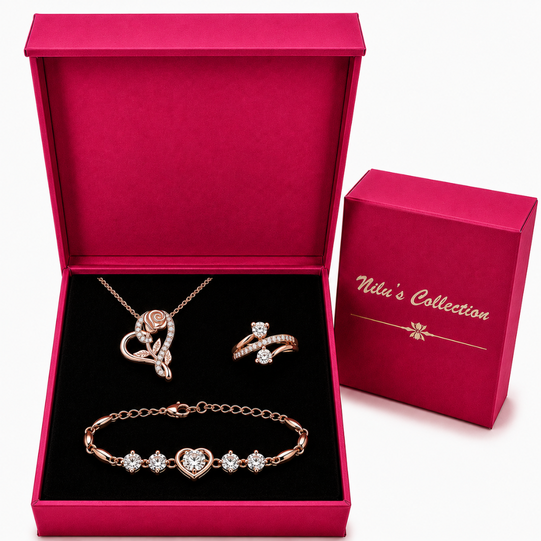 Rose Gold Jewellery Gift Set for Women