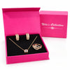 Gift Rose Gold Plated Pendant With Earrings And Finger Ring For Women And Girls