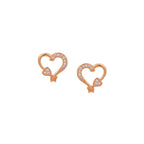 Rose Gold-Plated Heart shape pendant Set with American diamond  for Women & Girls