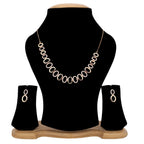 Rose Gold Sleek Oval Statement Necklace Set