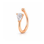 Rose Gold Teardrop Shape Non Piercing Nose Pin