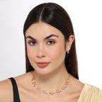 Rose Gold Plated Leaf Design Necklace Set