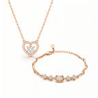 Rose Gold Pendant With Bracelet For Women