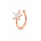 Rose Gold Floral Non Piercing Nose Pin