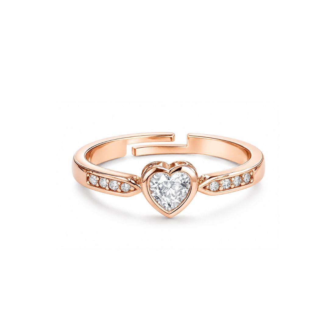 Rose Gold Heart Finger Ring