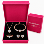 Rose Gold Heart Jewelry Set