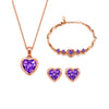 Rose Gold Purple Heart Jewelry Set