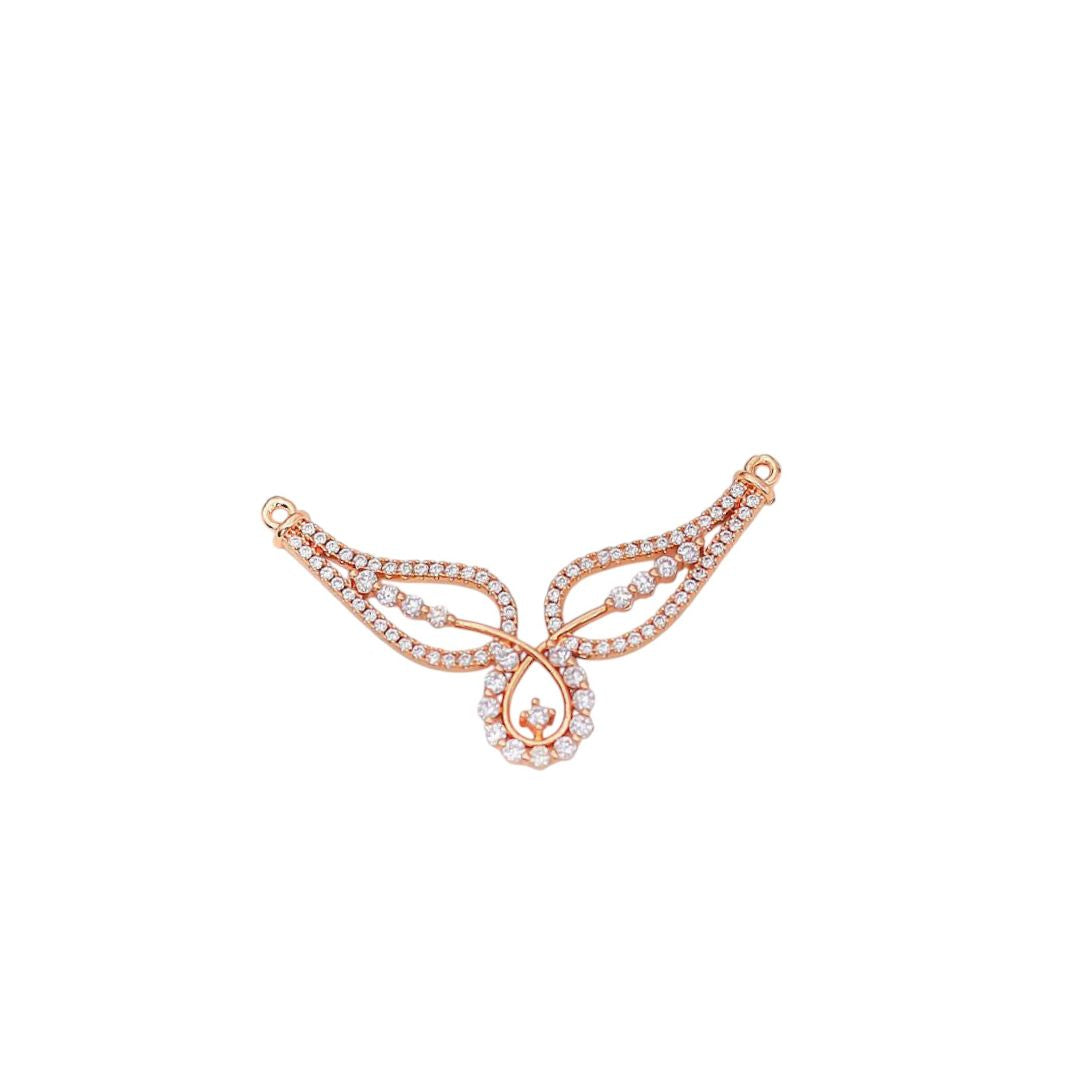 American Diamond Rose Gold Plated Designer Mangalsutra for Girls and Women (With Chain)