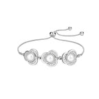 silver Pearl Floral Bracelet