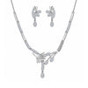 Silver Plated Floral Necklace With Earrings For Women