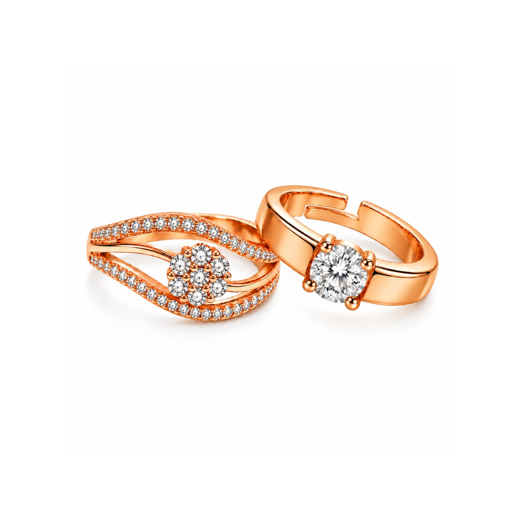 Rose Gold Couple Rings for Men & Women