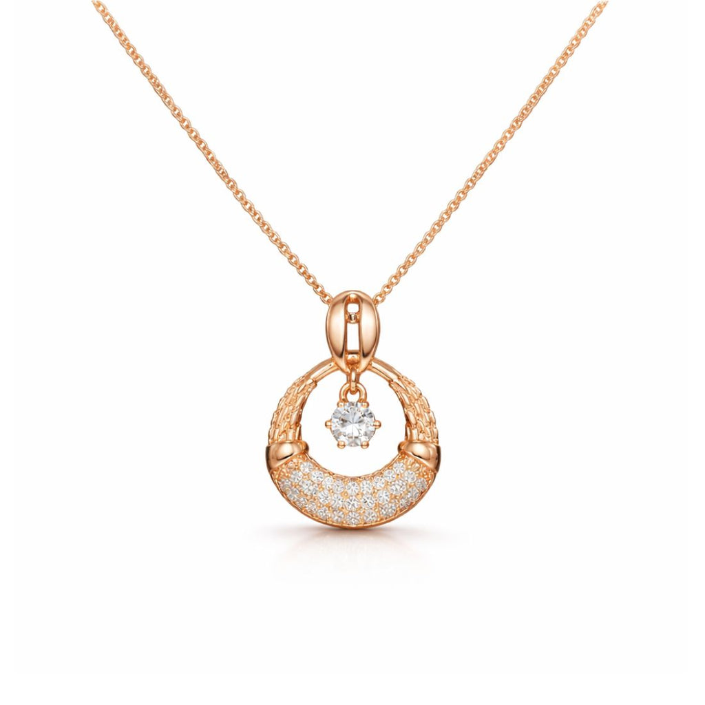 Rose Gold Drop Pendant Necklace for Women