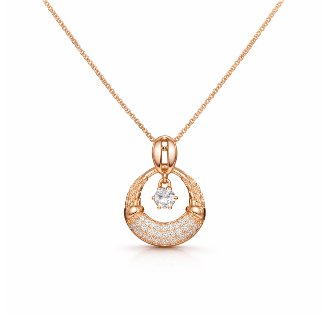 Rose Gold Drop Pendant Necklace for Women