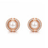 Rose Gold Pearl Stud Earrings